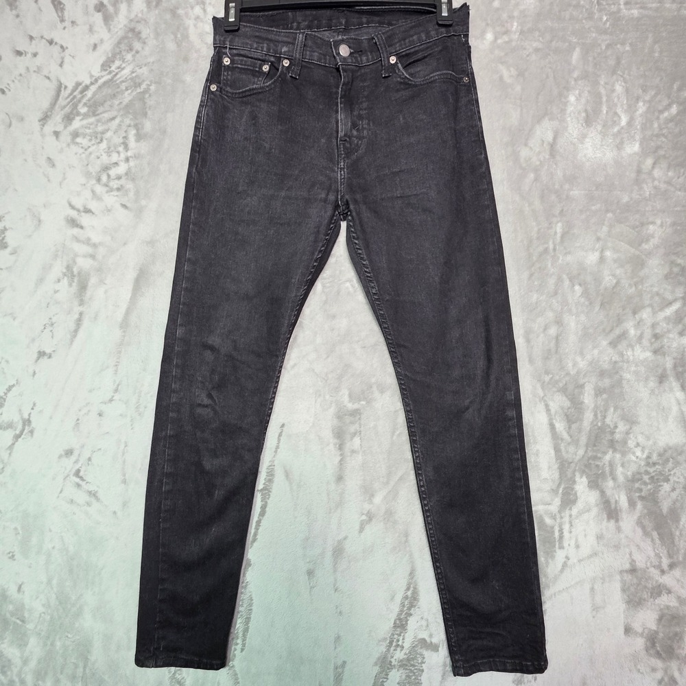 Levis 512 Slim Taper Jeans Mens 30x32 Washed Black Denim Pants 28833-0287